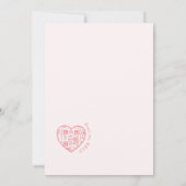 Elegant Blush Roze hart QR code Vrijgezellenfeest Kaart (Achterkant)