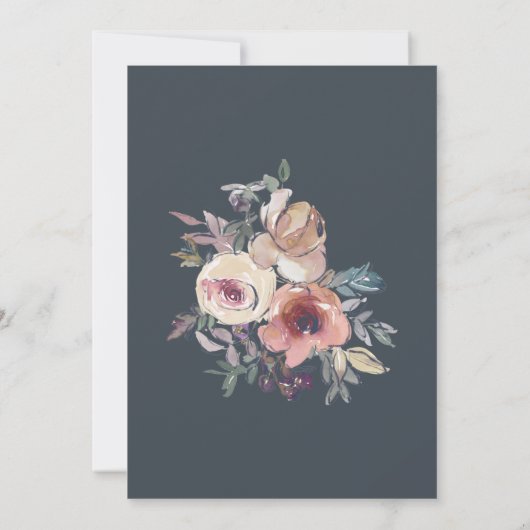 Elegant Blush Roze Herfst Bloemen Christelijk Brui Kaart (Achterkant)