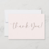 Elegant Blush Roze Herfst Pompoen Dank u Bedankkaart (Voorkant)