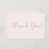 Elegant Blush Roze Herfst Pompoen Dank u Bedankkaart (Voorkant / Achterkant)