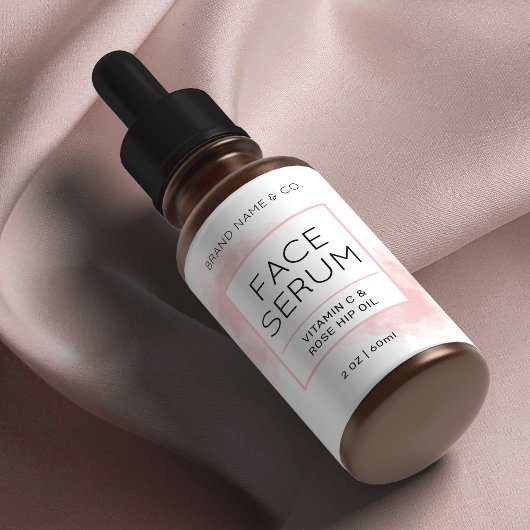 Elegant Blush Roze Huidverzorging Cosmetische Fles Etiket