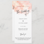 Elegant Blush Roze Huwelijksprogramma Programmakaart (Voorkant / Achterkant)