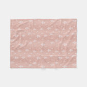 Elegant blush roze kerstboompatroon Fleece B Deken (Voorkant (Horizontaal))