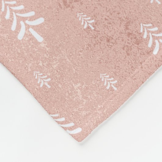 Elegant blush roze kerstboompatroon Fleece B Deken (Hoek)