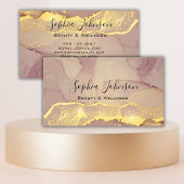 Elegant Blush Roze Marmer Custom Visitekaartje