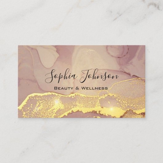 Elegant Blush Roze Marmer Custom Visitekaartje (Voorkant)