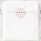 Elegant blush roze marmer rond product label (Tas)