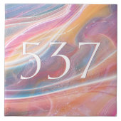 Elegant Blush Roze Marmer Schattige Huis Nummer Pl Tegeltje (Voorkant)