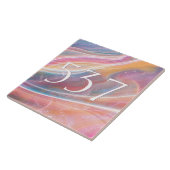 Elegant Blush Roze Marmer Schattige Huis Nummer Pl Tegeltje (Zijkant)