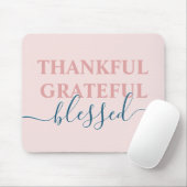 Elegant blush roze met dankbare dankbaarheid gezeg muismat (Met muis)