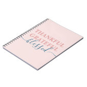 Elegant blush roze met dankbare dankbaarheid gezeg notitieboek (Linkerzijde)