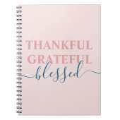 Elegant blush roze met dankbare dankbaarheid gezeg notitieboek (Voorkant)