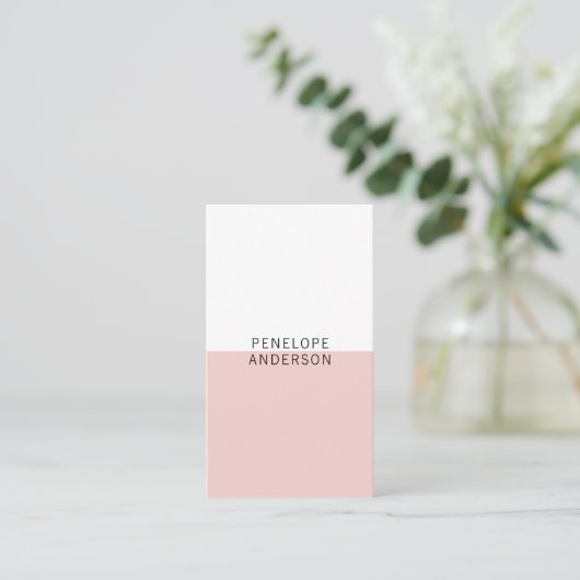 Elegant Blush Roze Minimalistische Moderne Boho Gi Visitekaartje (Staand voorkant)
