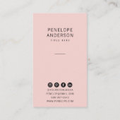 Elegant Blush Roze Minimalistische Moderne Boho Gi Visitekaartje (Achterkant)