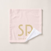 Elegant blush roze monogram bad handdoek (Wasdoekje)