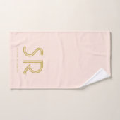 Elegant blush roze monogram bad handdoek (Handdoek)