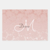 Elegant Blush Roze Monogram Bloemen Moderne Kunst Inpakpapier Vel (Voorkant)