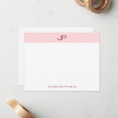 Elegant Blush Roze Monogram Eenvoudige Sjabloon To (Voorkant / Achterkant in situ)