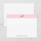 Elegant Blush Roze Monogram Eenvoudige Sjabloon To (Voorkant / Achterkant)