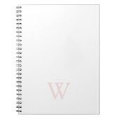 Elegant Blush Roze Monogram Initiaal Wit Notitieboek (Voorkant)