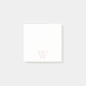 Elegant Blush Roze Monogram Initiaal Wit Post-it® Notes (Voorkant)