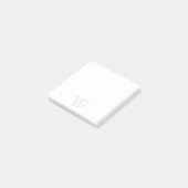 Elegant Blush Roze Monogram Initiaal Wit Post-it® Notes (Schuin)