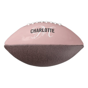 Elegant blush roze monogram naam football