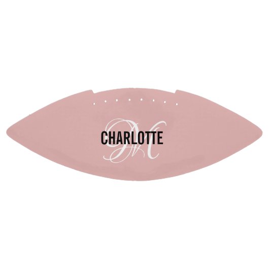 Elegant blush roze monogram naam football (Paneel)