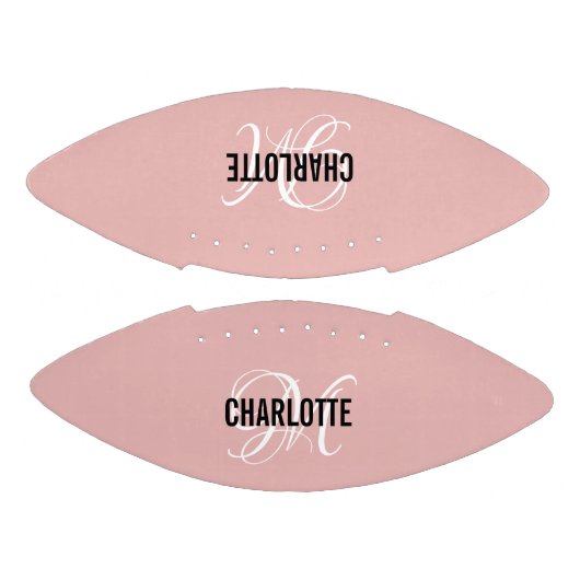 Elegant blush roze monogram naam football (Panelen)
