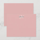 Elegant blush roze monogram notitiekaartje (Voorkant / Achterkant)