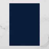 Elegant Blush Roze Navy Roos Goud Quinceanera Folie Uitnodiging (Achterkant)