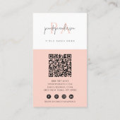 Elegant Blush Roze Neutrale QR Code Boho Modern Visitekaartje (Achterkant)