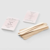 Elegant Blush Roze Ombre Modern Huwelijksprogramma Handwaaier (Niet-gemonteerd)