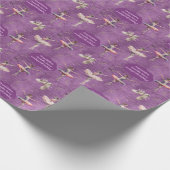 Elegant Blush Roze Paarse Naam Leeftijd Tekst Ball Cadeaupapier (Hoek)