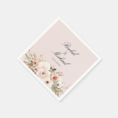 Elegant, blush-roze, pastel, bloemboeket servet (Hoek)