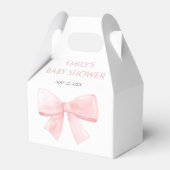 Elegant Blush Roze Pastel Bow Meisje Baby shower Bedankdoosjes (Achterkant)