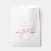 Elegant Blush Roze Pastel Bow Meisje Baby shower Bedankzakje (Voorkant)