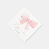 Elegant Blush Roze Pastel Bow Meisje Baby shower Servet (Hoek)