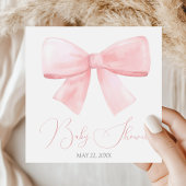 Elegant Blush Roze Pastel Bow Meisje Baby shower Servet