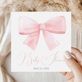 Elegant Blush Roze Pastel Bow Meisje Baby shower Servet