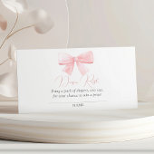 Elegant Blush Roze Pastel Bow Meisje Luier Raffle Informatiekaartje