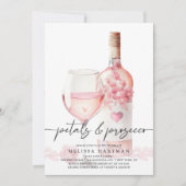 Elegant Blush Roze Petals & Prosecco Vrijgezellenf Kaart (Voorkant)