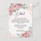 Elegant blush roze pinda's eucalyptus Gold details Informatiekaartje (Voorkant)