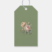 Elegant Blush Roze Pioenen Bruiloft Favor Label Cadeaulabel (Achterkant)