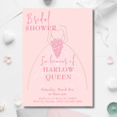 Elegant Blush Roze QR code Vrijgezellenfeest Kaart