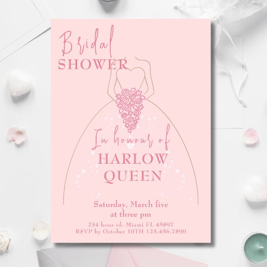 Elegant Blush Roze QR code Vrijgezellenfeest Kaart