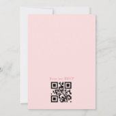 Elegant Blush Roze QR code Vrijgezellenfeest Kaart (Achterkant)