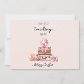 Elegant Blush Roze Reizend Vrijgezellenfeest Bedankkaart (Voorkant)