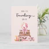 Elegant Blush Roze Reizend Vrijgezellenfeest Bedankkaart (Staand voorkant)