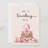 Elegant Blush Roze Reizend Vrijgezellenfeest Bedankkaart (Voorkant)